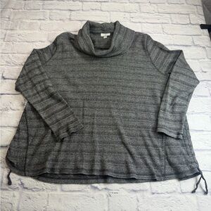 J. Jill Gray Marled Cowl Neck Cotton/Spandex Pullover. Size 3x